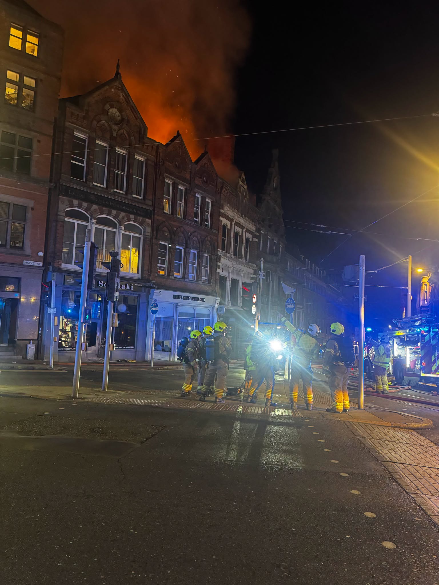 Nottingham city centre fire: Tram line closed and traffic disruption expected this morning 839071281 1100206946043591 6107258296781892248 n.png