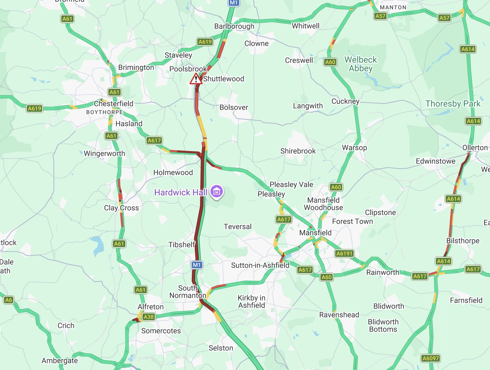 Updates: M1 closed northbound J29 after collision - long delays Screenshot 2026 10 19 at 11.13.52